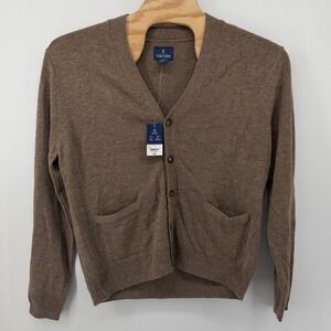 Stafford Men's Tan button front Cardigan Sweater Wool Blend size X-Large New